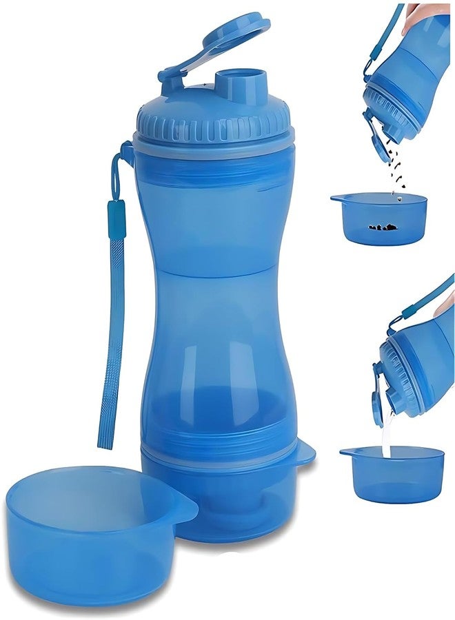 Vroxy Portable 2 in 1 Water Food Snack Dispenser Cup Leakproof BPA-Free Pet Snack Dispenser with Dual Compartments Food and Water Bottle Suitable for Daily Use(1Pcs) - Image 1